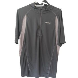 Marmot men’s grey and silver 1/4 zip short sleeve shirt size large